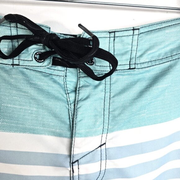Rusty Teal Grey Striped Board Shorts - Picture 4 of 7